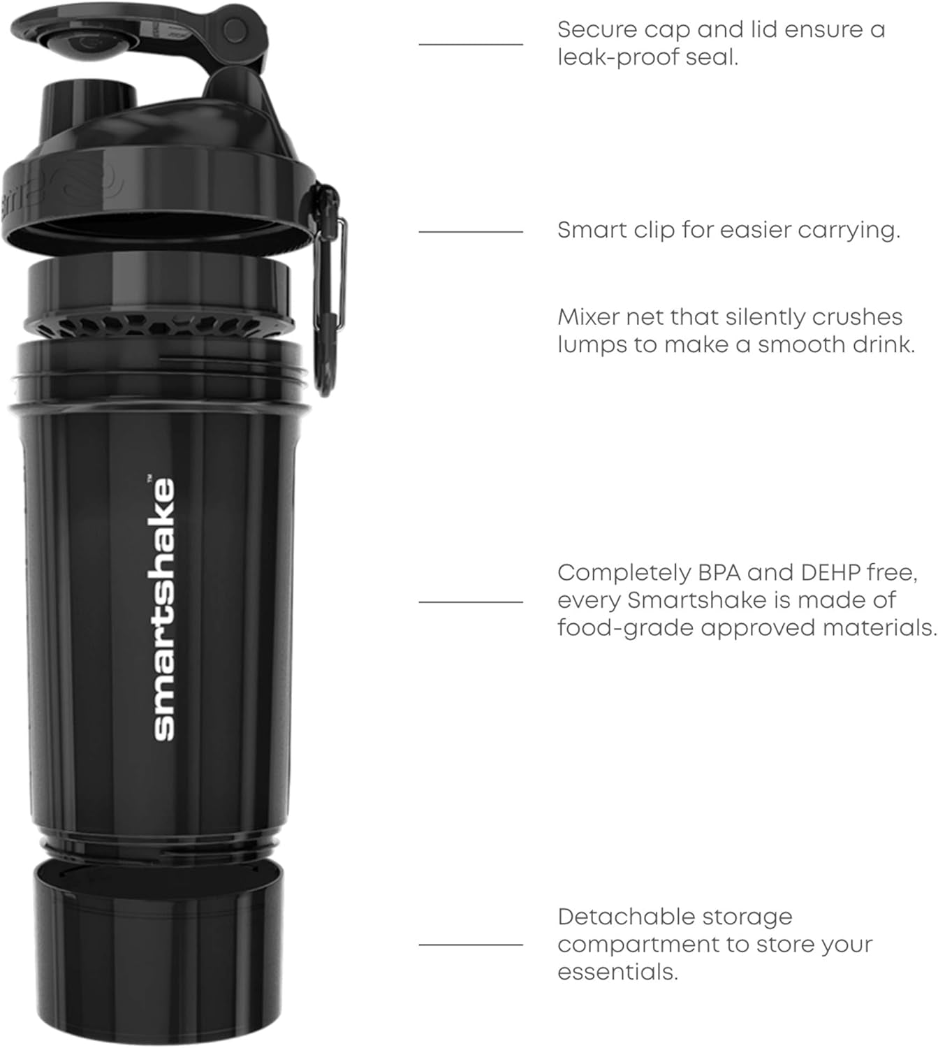 Shaker Bottle with Motivational Quotes | 27 Ounce Protein Shaker Cup | Attachable Container Storage for Protein or Supplements | Perfect Fitness Gift | Two Pack - Rise + I Am