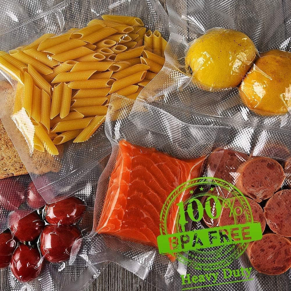 Vacuum Sealer Bags for Food, 6 Pack 3 Rolls11"X20' +3 Rolls 8"X20' Commercial Grade BPA Free Bag Rolls, Durable Customized Size Food Vac Bags for Storage and Sous Vide Cooking,Puncture Prevention