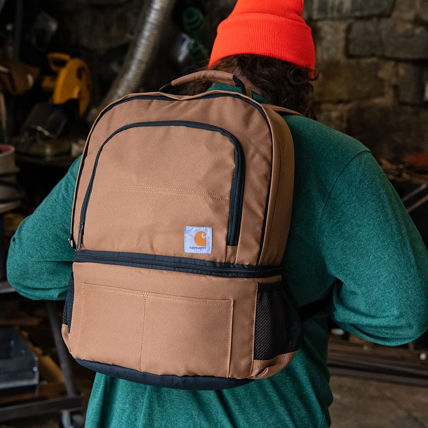 Mens Insulated 24 Can Two Compartment Cooler Backpack Backpack with Fullyinsulated Cooler Base