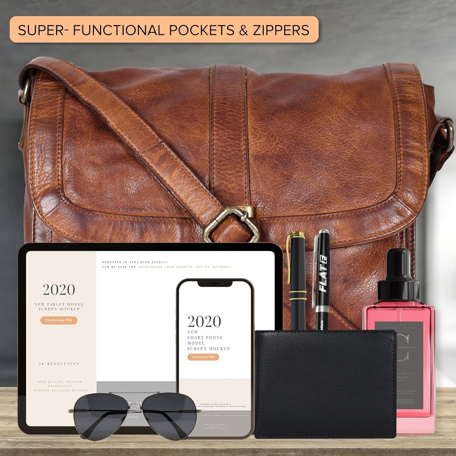 Real Leather Crossbody Bags for Women - Slim Wallet & Cross over Purse Shoulder Bag Women'S Handbags Sling Christmas Gift Tan