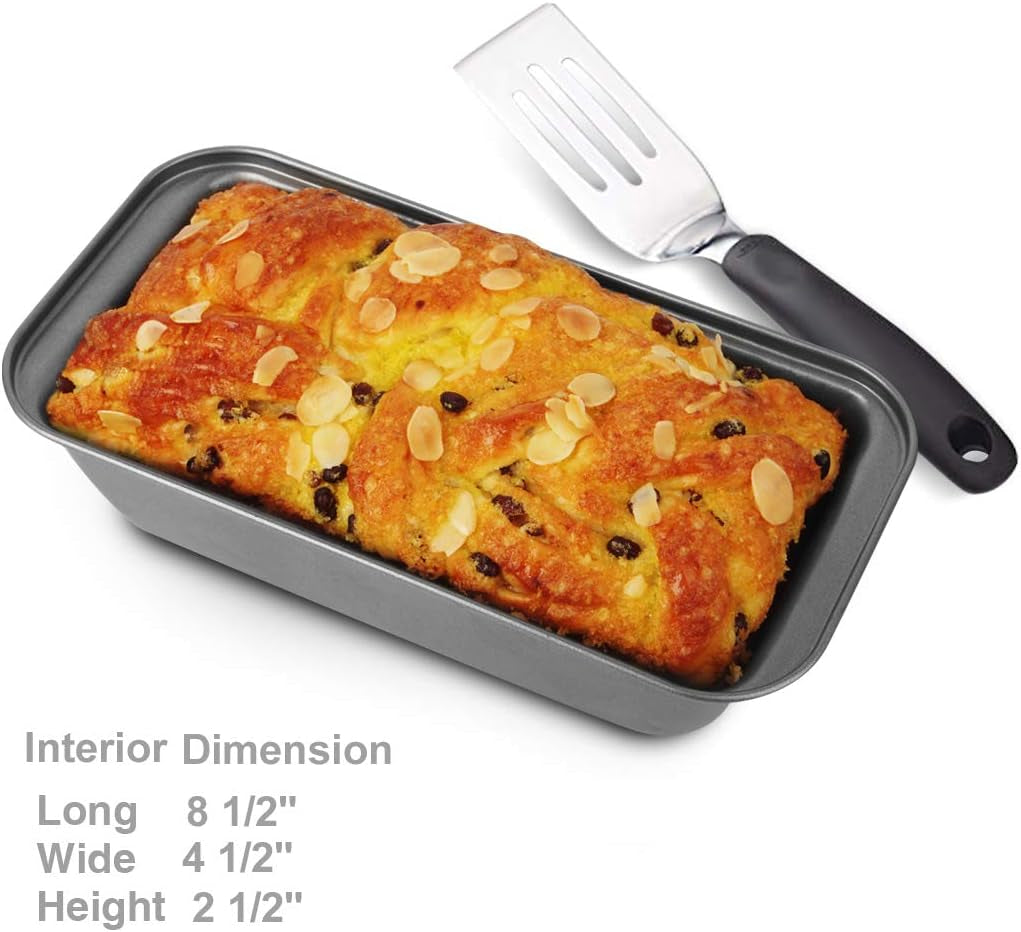 Nonstick Carbon Steel Baking Bread Pan, Medium Loaf Pan, 8 1/2" X 4 1/2", Set of 3