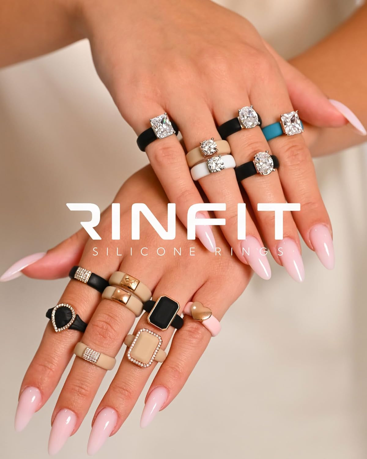 Silicone Rings for Women 5.5Mm Wide, 1.5Mm Thick - Infinity Rubber Wedding Band - Silicone Engagement Ring for Her - Patented Design