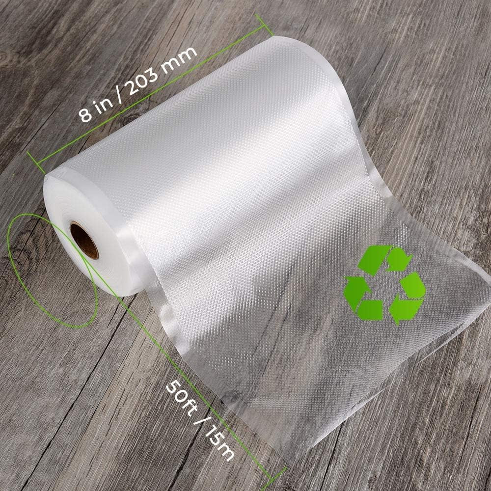 Vacuum Sealer Bags for Food, 6 Pack 3 Rolls11"X20' +3 Rolls 8"X20' Commercial Grade BPA Free Bag Rolls, Durable Customized Size Food Vac Bags for Storage and Sous Vide Cooking，Puncture Prevention