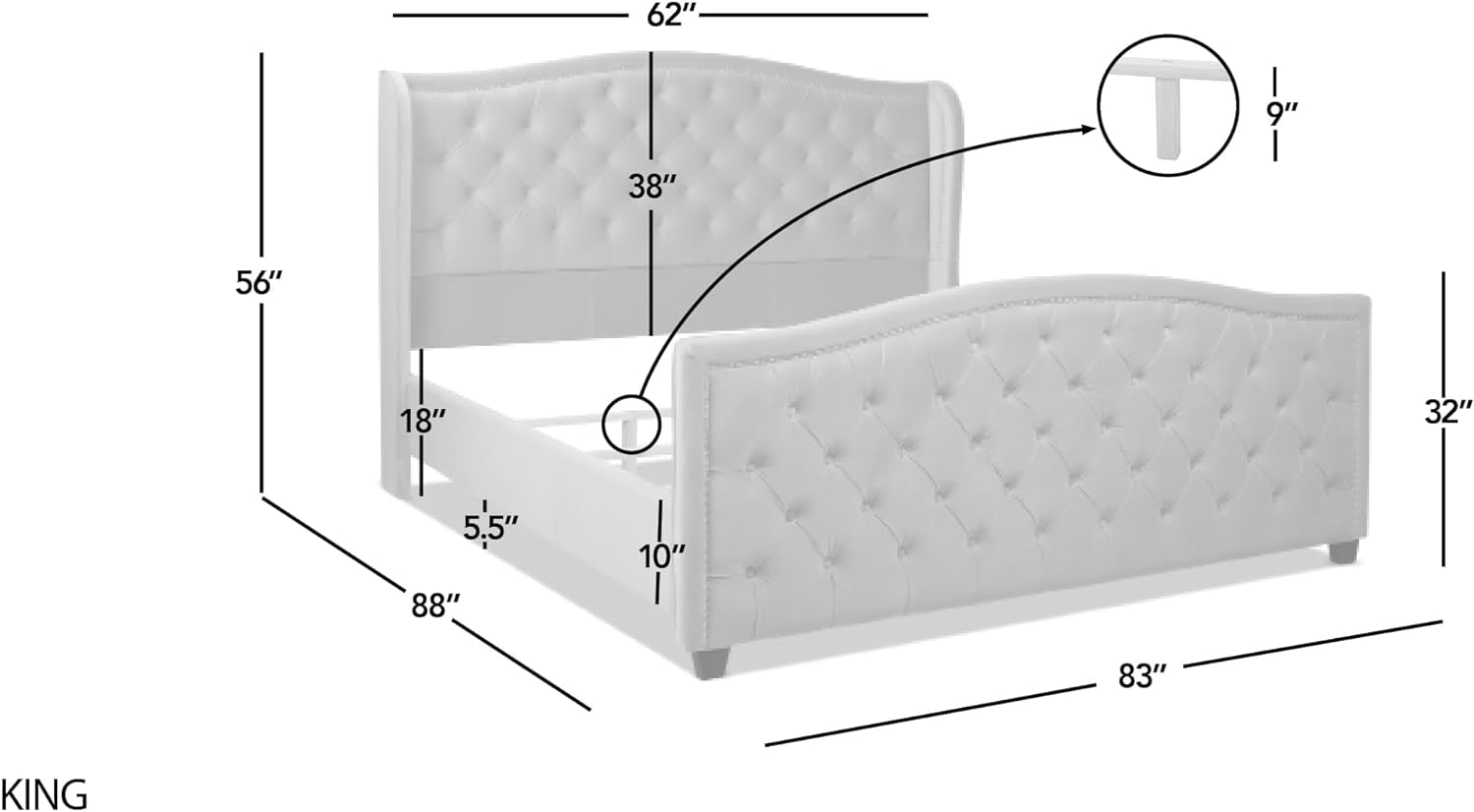 Marcella Upholstered Shelter Headboard Bed Set
