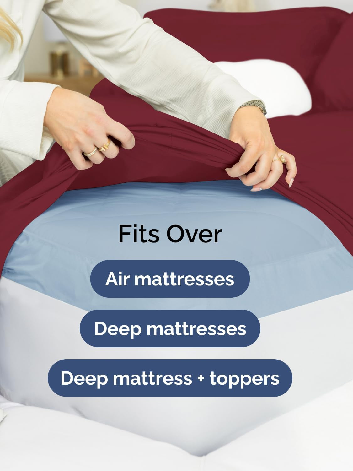 Extra Deep Twin Sheet Set - 4 Piece Breathable & Cooling Sheets - Hotel Luxury Bed Sheets Set - Easy & Secure Fit - Soft, Wrinkle Free & Comfy Sheets Set - Burgundy Sheet Set with Extra Deep Pockets