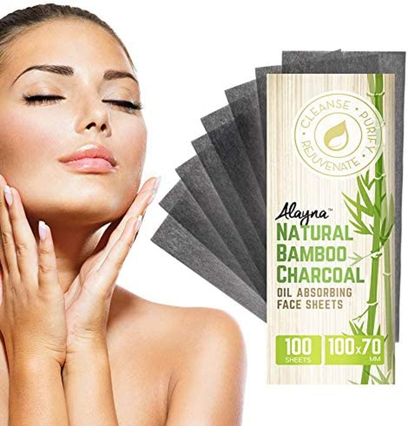 (3 PK) Oil Blotting Sheets- Natural Bamboo Charcoal Oil Absorbing Tissues- 300 Pcs Organic Blotting Paper- Beauty Blotters for the Face- Papers Remove Excess Shine- for Facial Make up & Skin Care