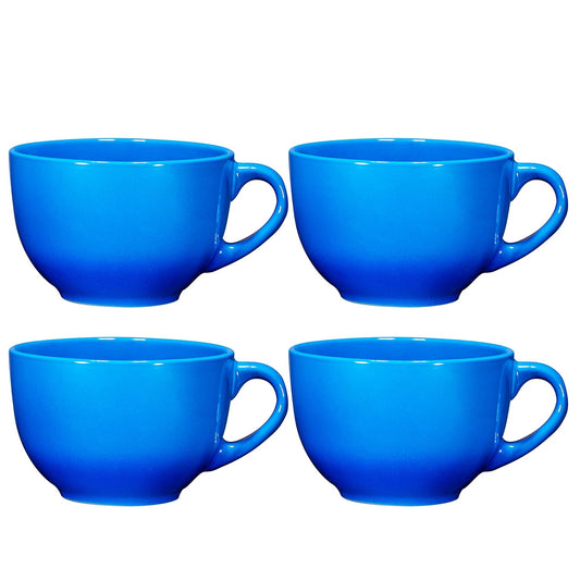 24 Oz Jumbo Coffee Mug Set of 4, Cute 24 Ounce Ceramic Mugcup Set in Gradient Blue Color, Best Coffee Mug for Birthday Gift, or DIY Decoration