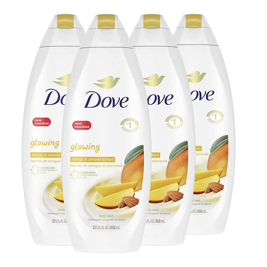 Glowing Body Wash for Revitalized, Refreshed Skin Mango Butter and Almond Butter Cleanser That Effectively Washes Away Bacteria While Nourishing Your Skin 22 Oz 4 Count