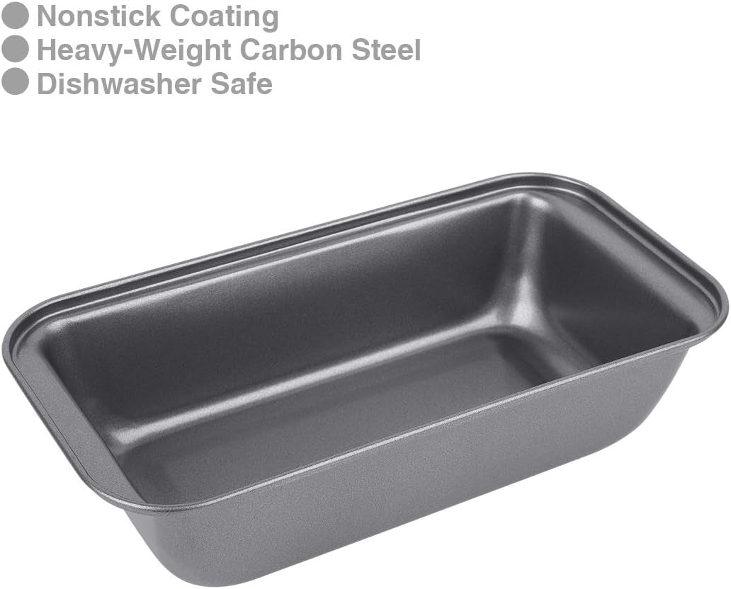 Nonstick Carbon Steel Baking Bread Pan, Medium Loaf Pan, 8 1/2" X 4 1/2", Set of 3